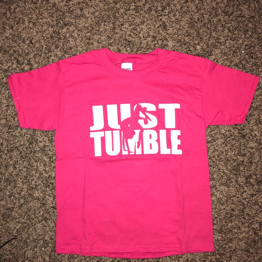 Girls gymnastics t shirt pink youth
